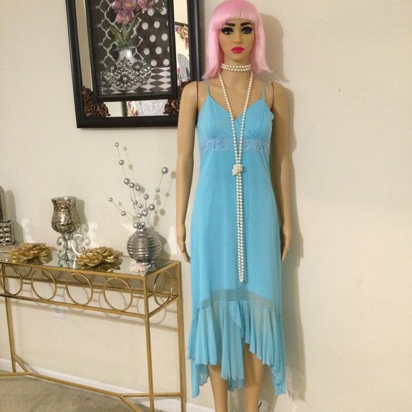 AFTER FIVE TURQUOISE SPECIAL OCCASION DRESS MEDIUM - Picture 1 of 10